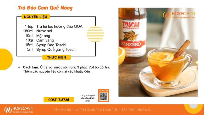 Trọn Bộ Công Thức Trà Đào Nóng "SIÊU HẤP DẪN" Cho Menu Đồ Uống Mùa Đông